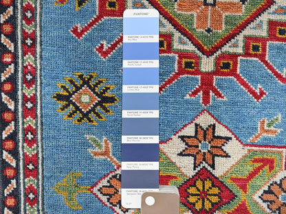 Blue 3'4" x 4'10" Kazak Hand knotted Wool Rug - Sku: O0344