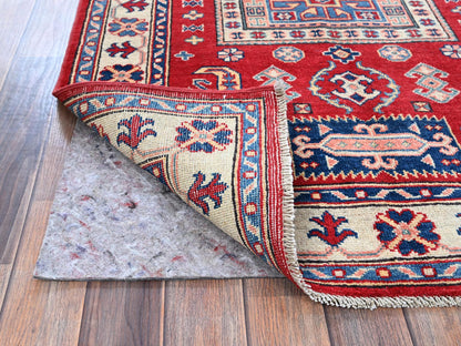 Kazak Kazak hand-knotted wool rug in Red & Ivory, 3'5" x 5' — SKU O0346 (view 3)
