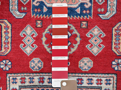 Kazak Kazak hand-knotted wool rug in Red & Ivory, 3'5" x 5' — SKU O0346 (view 4)
