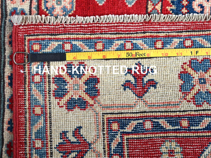 Kazak Kazak hand-knotted wool rug in Red & Ivory, 3'5" x 5' — SKU O0346 (view 7)