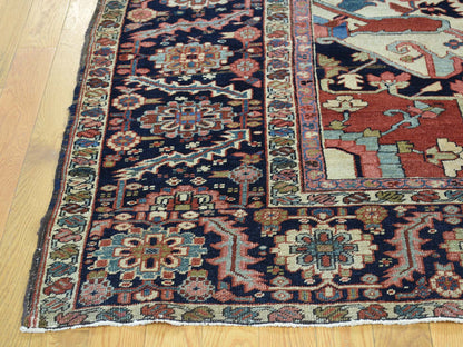 Red 10'0" x 11'7" Antique Hand knotted Wool Rug - Sku: O034785
