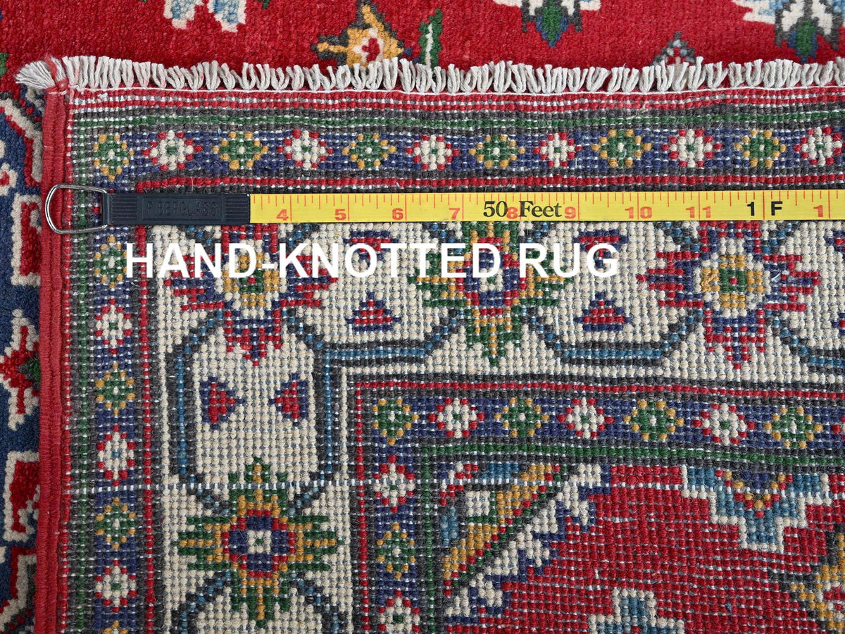 Kazak Kazak hand-knotted wool rug in Red & Ivory, 3'3" x 4'9" — SKU O0348 (view 7)