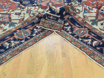 Red 9'10" x 13'5" Antique Hand knotted Wool Rug - Sku: O035433
