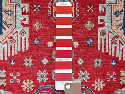 Kazak Kazak hand-knotted wool rug in Red & Ivory, 3'10" x 5'10" — SKU O0357 (view 4)