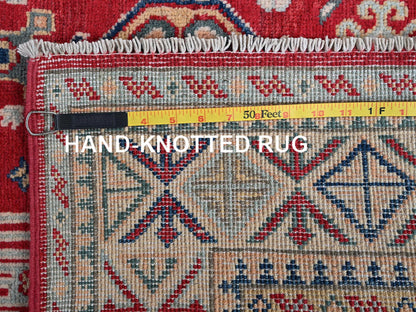 Kazak Kazak hand-knotted wool rug in Red & Ivory, 3'10" x 5'10" — SKU O0357 (view 7)