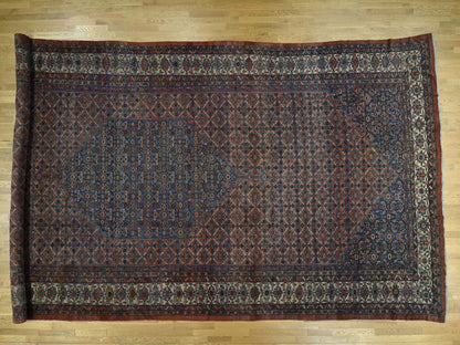 Red 11'10" x 23'4" Antique Hand knotted Wool Rug - Sku: O035950