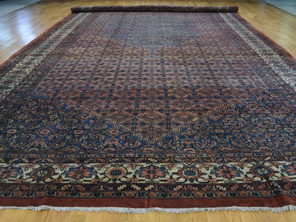 Red 11'10" x 23'4" Antique Hand knotted Wool Rug - Sku: O035950