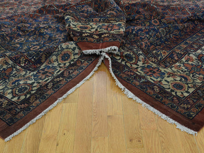 Red 11'10" x 23'4" Antique Hand knotted Wool Rug - Sku: O035950