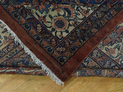 Red 11'10" x 23'4" Antique Hand knotted Wool Rug - Sku: O035950