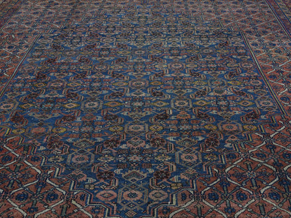 Red 11'10" x 23'4" Antique Hand knotted Wool Rug - Sku: O035950