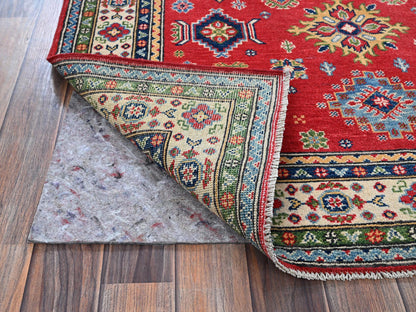 Kazak Kazak hand-knotted wool rug in Red & Ivory, 4' x 6' — SKU O0359 (view 3)