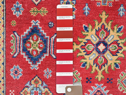 Kazak Kazak hand-knotted wool rug in Red & Ivory, 4' x 6' — SKU O0359 (view 4)