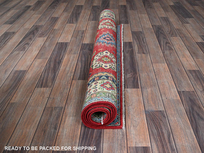 Kazak Kazak hand-knotted wool rug in Red & Ivory, 4' x 6' — SKU O0359 (view 5)