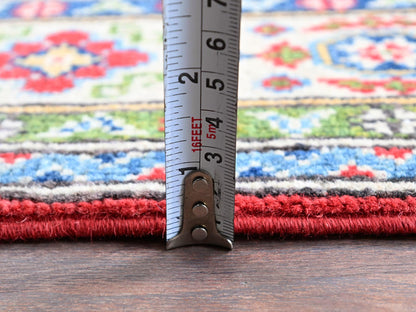 Kazak Kazak hand-knotted wool rug in Red & Ivory, 4' x 6' — SKU O0359 (view 6)