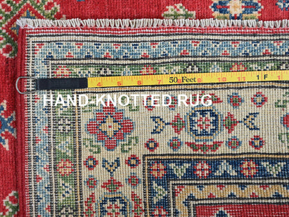 Kazak Kazak hand-knotted wool rug in Red & Ivory, 4' x 6' — SKU O0359 (view 7)