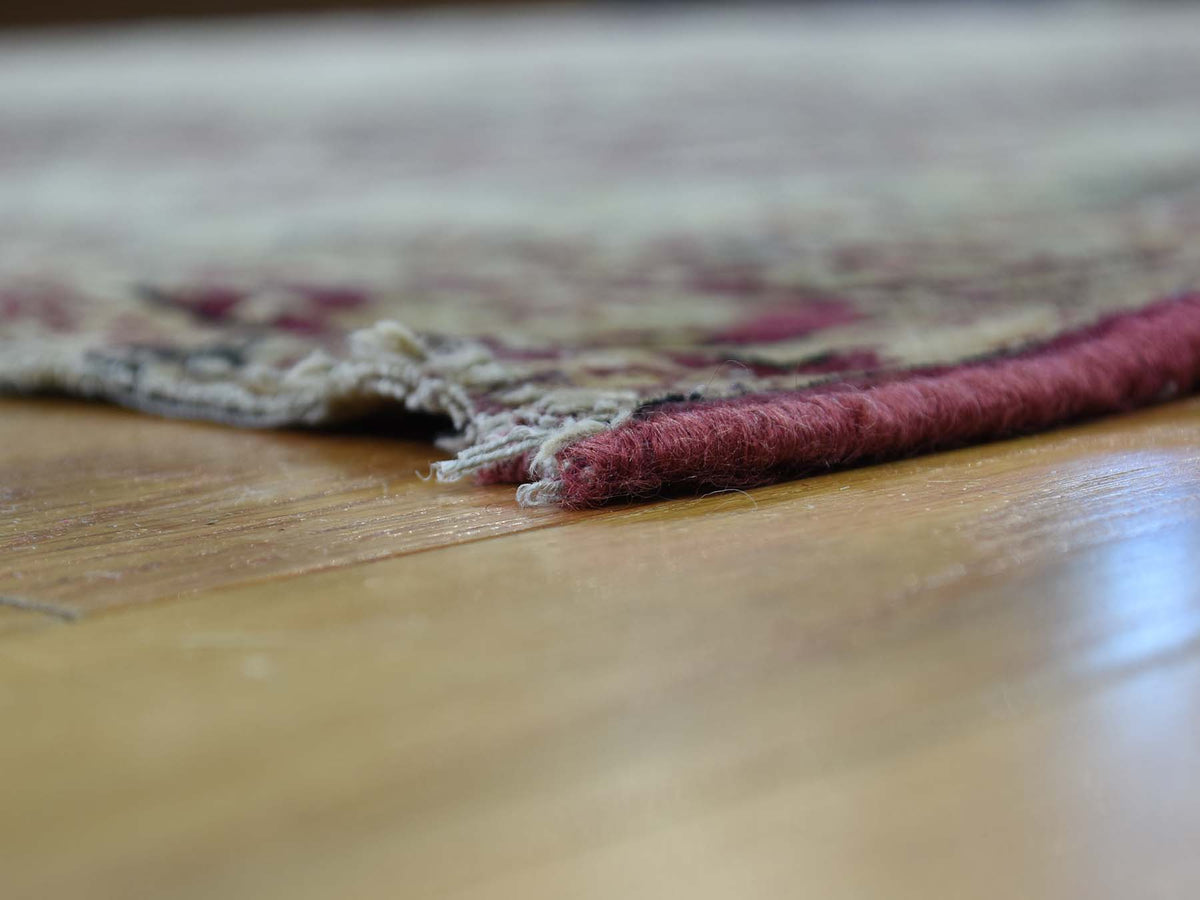 Kerman Antique hand-knotted wool rug in Beige & Red, 10'9" x 12' — SKU O036060 (view 4)