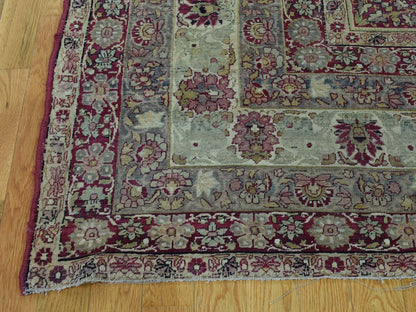 Kerman Antique hand-knotted wool rug in Beige & Red, 10'9" x 12' — SKU O036060 (view 5)