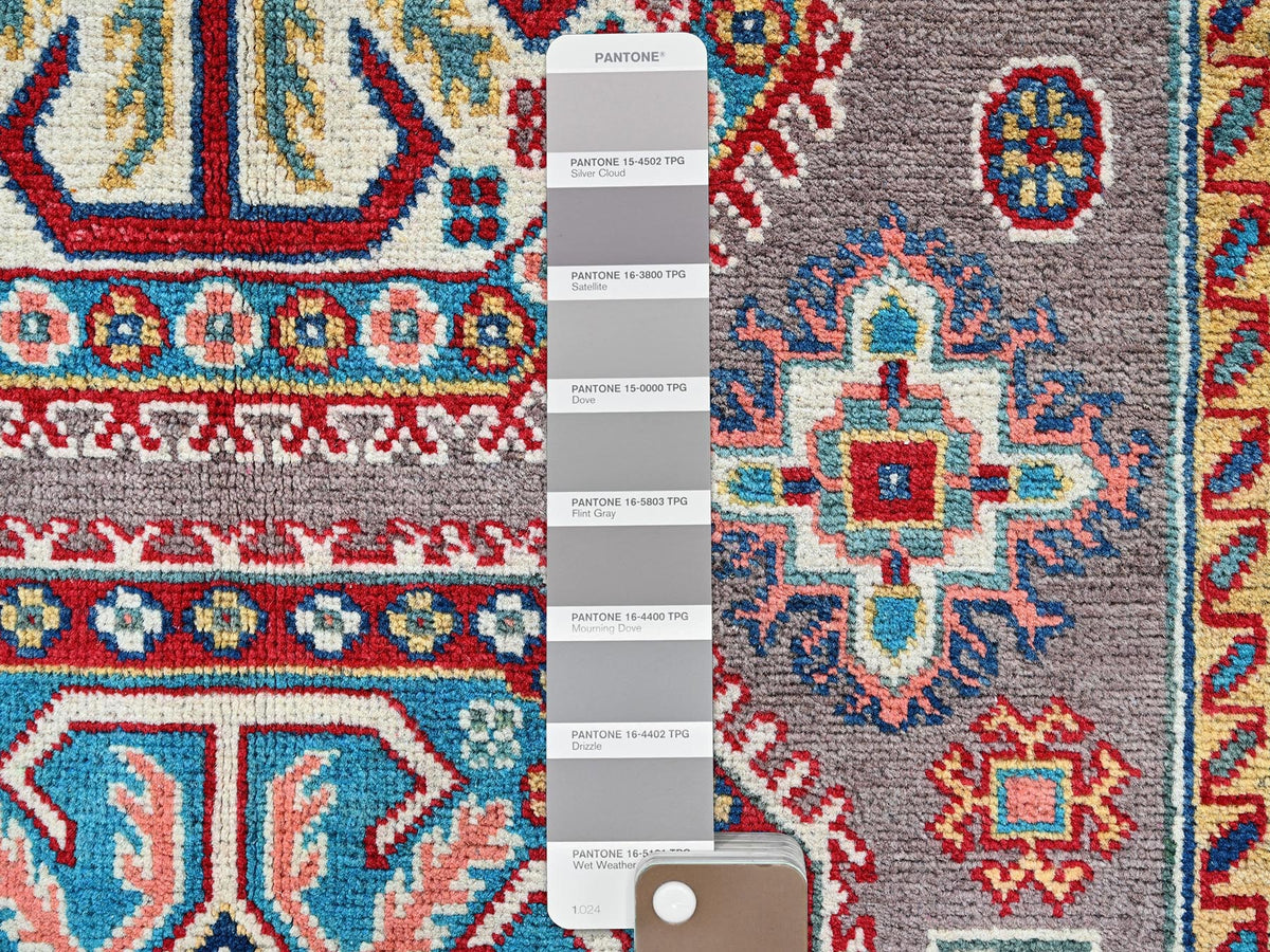Kazak Kazak hand-knotted wool rug in Gray & Blue, 3'11" x 5'9" — SKU O0360 (view 4)
