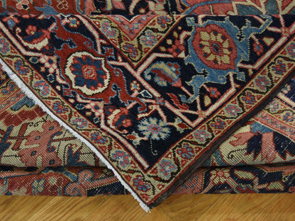 Red 8'6" x 11'7" Antique Hand knotted Wool Rug - Sku: O037427