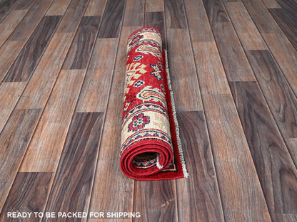 Kazak Kazak hand-knotted wool rug in Red & Ivory, 2'1" x 3' — SKU O0387 (view 5)