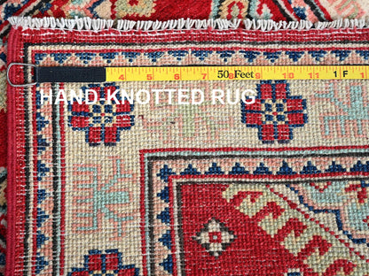 Kazak Kazak hand-knotted wool rug in Red & Ivory, 2'1" x 3' — SKU O0387 (view 7)