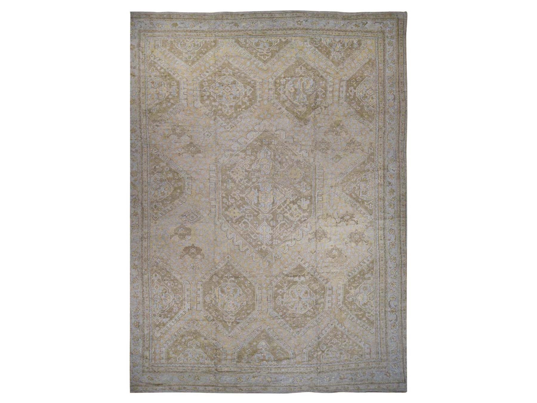 Oushak Antique hand-knotted wool rug in Brown & Gray, 19'2" x 24'7" — SKU O039062