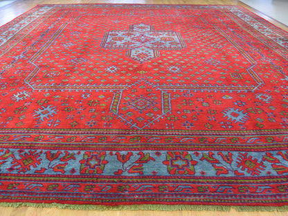 Red 16'8" x 19'1" Antique Hand knotted Wool Rug - Sku: O039765