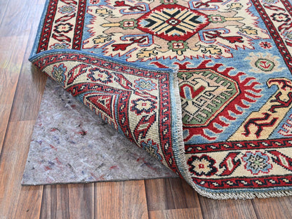 Blue 2'9" x 3'11" Kazak Hand knotted Wool Rug - Sku: O0397
