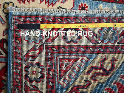 Blue 2'9" x 3'11" Kazak Hand knotted Wool Rug - Sku: O0397