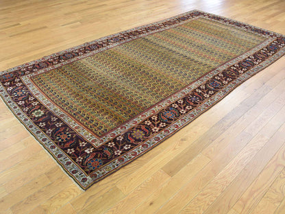 Yellow 5'1" x 9'10" Antique Hand knotted Wool Rug - Sku: O039843