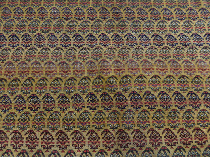 Yellow 5'1" x 9'10" Antique Hand knotted Wool Rug - Sku: O039843