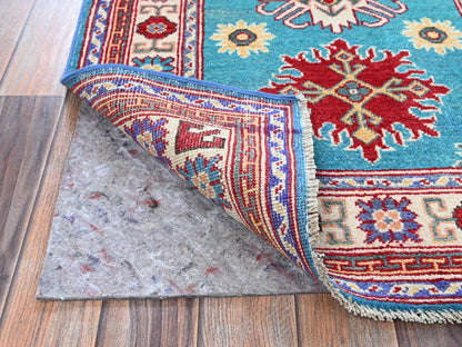 Blue 2'7" x 4'1" Kazak Hand knotted Wool Rug - Sku: O0398