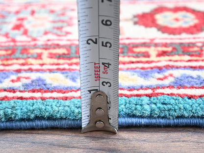 Blue 2'7" x 4'1" Kazak Hand knotted Wool Rug - Sku: O0398