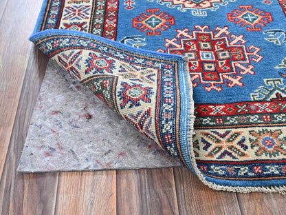 Blue 2'9" x 4'1" Kazak Hand knotted Wool Rug - Sku: O0399