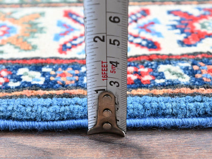 Blue 2'9" x 4'1" Kazak Hand knotted Wool Rug - Sku: O0399