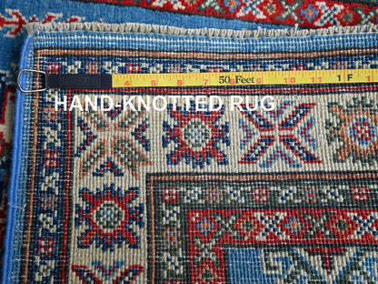 Blue 2'9" x 4'1" Kazak Hand knotted Wool Rug - Sku: O0399
