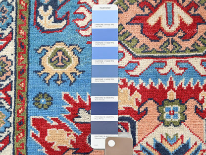 Blue 2'8" x 3'11" Kazak Hand knotted Wool Rug - Sku: O0400