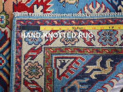 Blue 2'8" x 3'11" Kazak Hand knotted Wool Rug - Sku: O0400