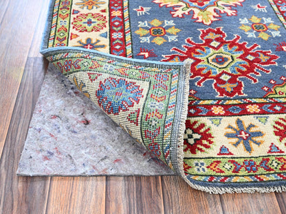 Blue 2'9" x 4'1" Kazak Hand knotted Wool Rug - Sku: O0404