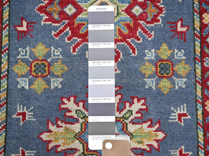 Blue 2'9" x 4'1" Kazak Hand knotted Wool Rug - Sku: O0404