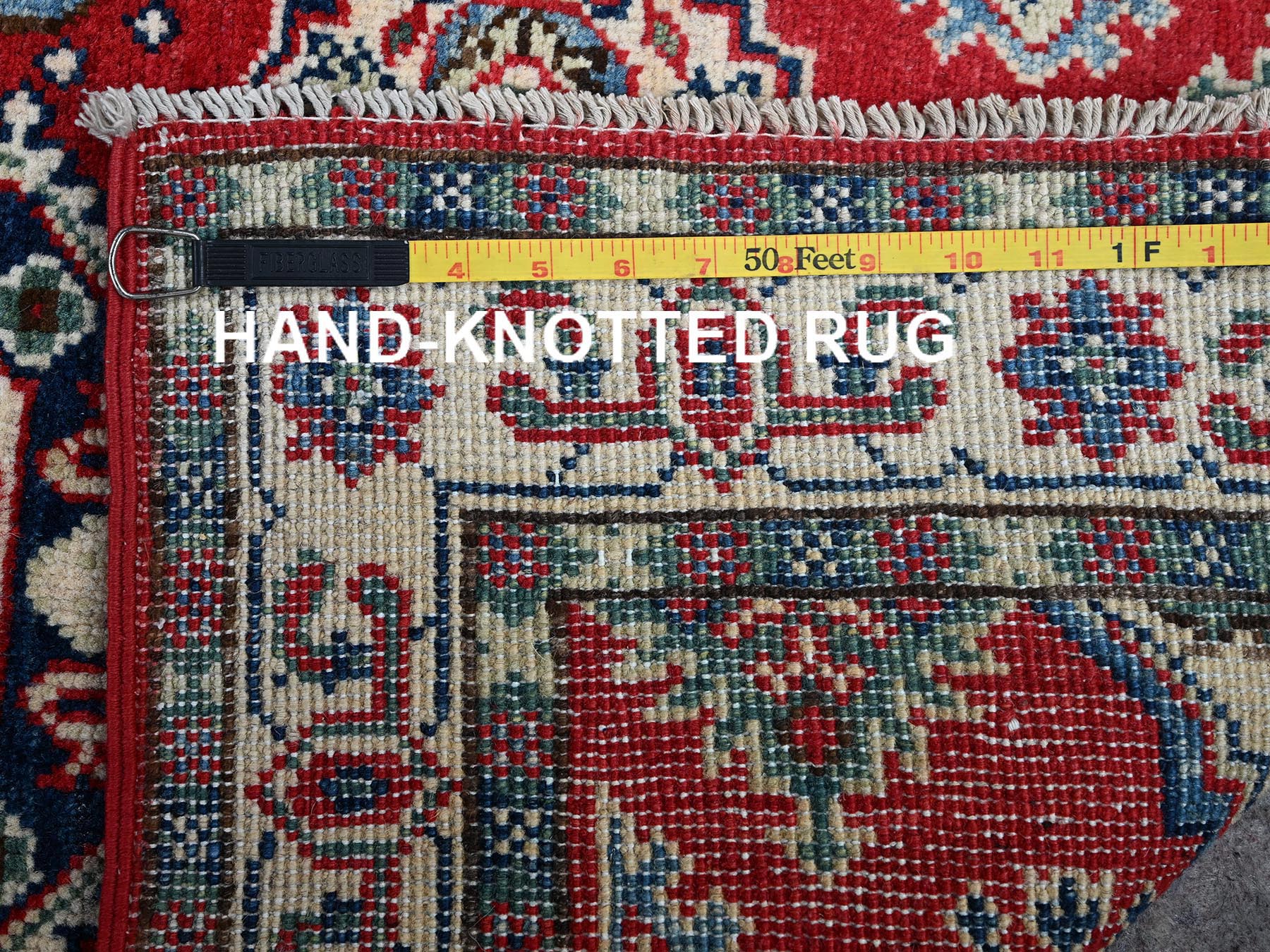 Kazak Kazak hand-knotted wool rug in Red & Ivory, 2'6" x 4' — SKU O0406 (view 7)