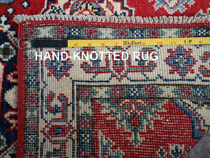 Kazak Kazak hand-knotted wool rug in Red & Ivory, 2'6" x 4' — SKU O0406 (view 7)