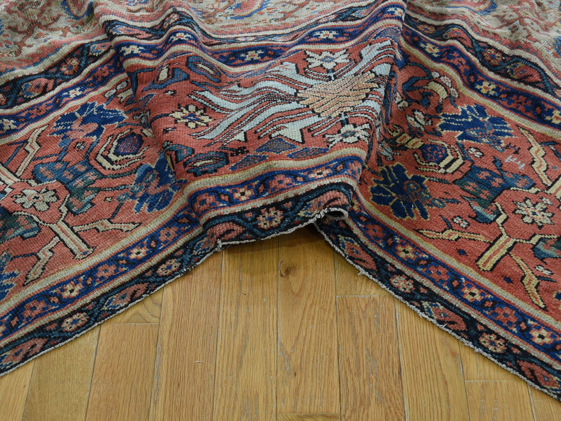 Mahal Antique hand-knotted wool rug in Beige & Rust Red, 12' x 18'3" — SKU O040817 (view 6)