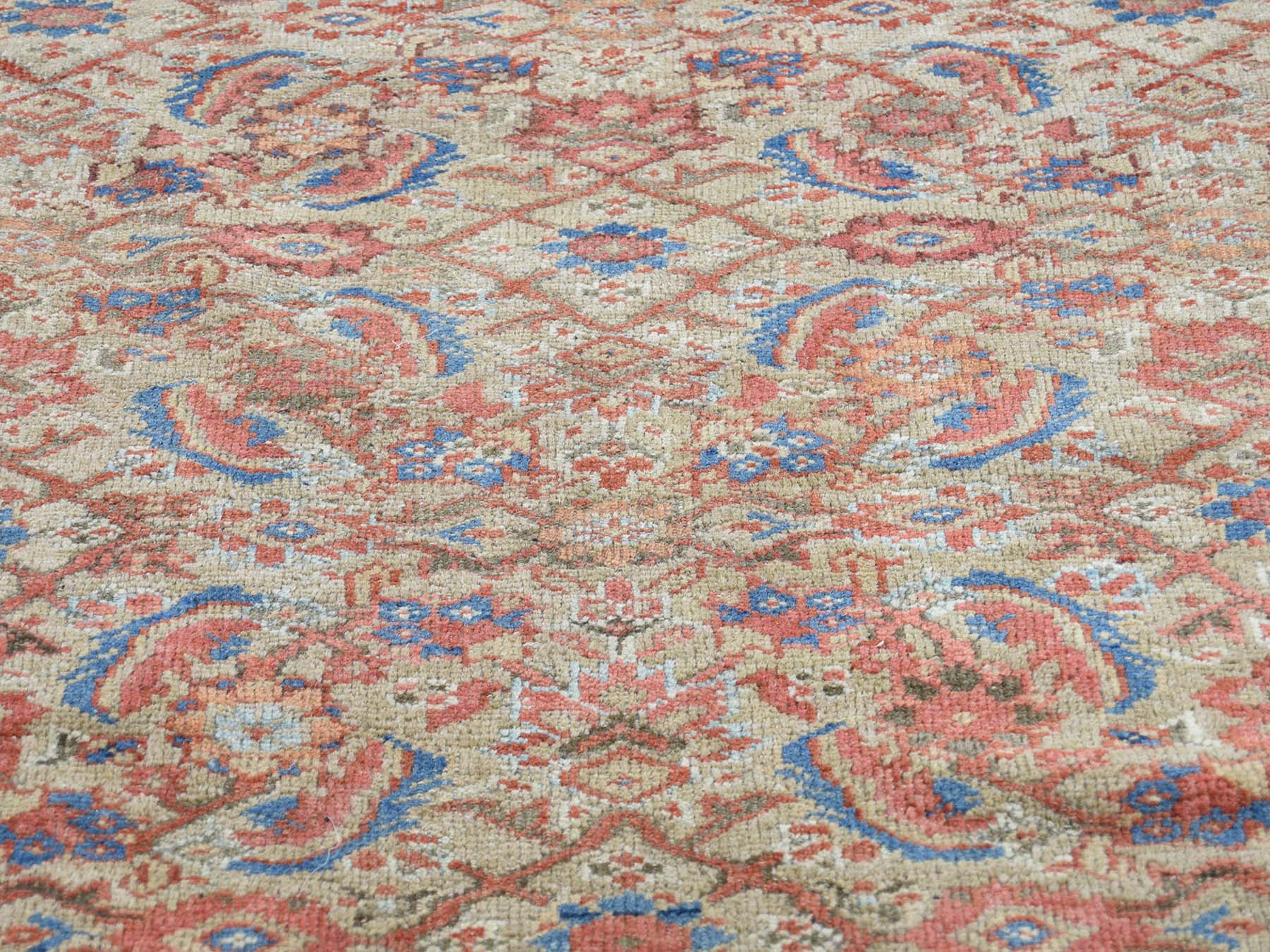 Mahal Antique hand-knotted wool rug in Beige & Rust Red, 12' x 18'3" — SKU O040817 (view 9)