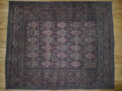 Multicolored 14'0" x 16'9" Antique Hand knotted Wool Rug - Sku: O041179