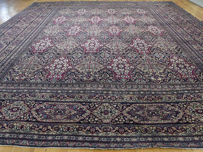 Multicolored 14'0" x 16'9" Antique Hand knotted Wool Rug - Sku: O041179