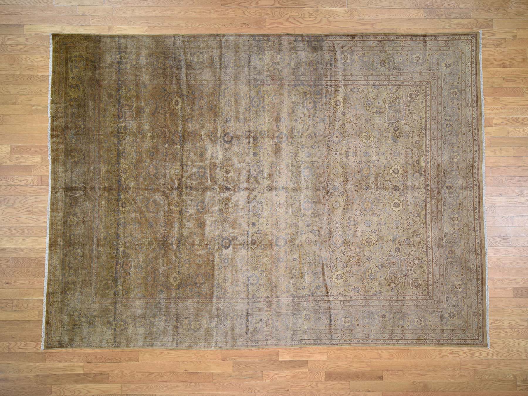 Sivas Antique hand-knotted wool rug in Gray & Light Brown, 8'7" x 11'8" — SKU O041570