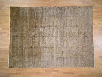 Grey 8'7" x 11'8" Antique Hand knotted Wool Rug - Sku: O041570
