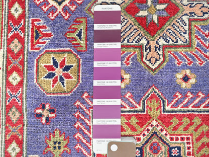Kazak Kazak hand-knotted wool rug in Purple & Ivory, 3'11" x 6'1" — SKU O0417 (view 4)