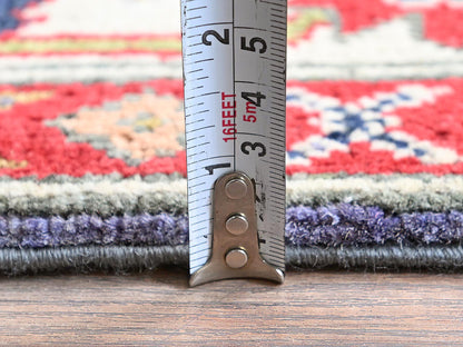 Kazak Kazak hand-knotted wool rug in Purple & Ivory, 3'11" x 6'1" — SKU O0417 (view 6)